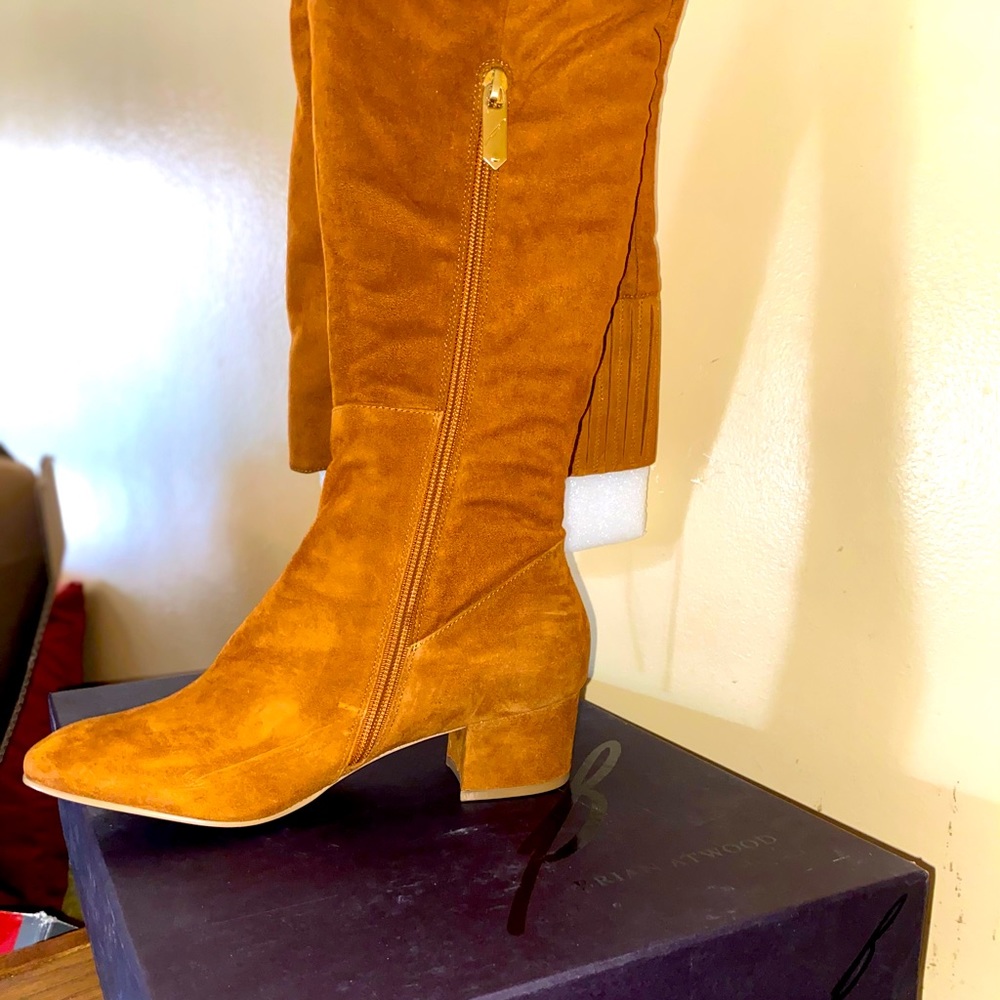 Brian Atwood Mally Over the Knee Flat Suede Boots